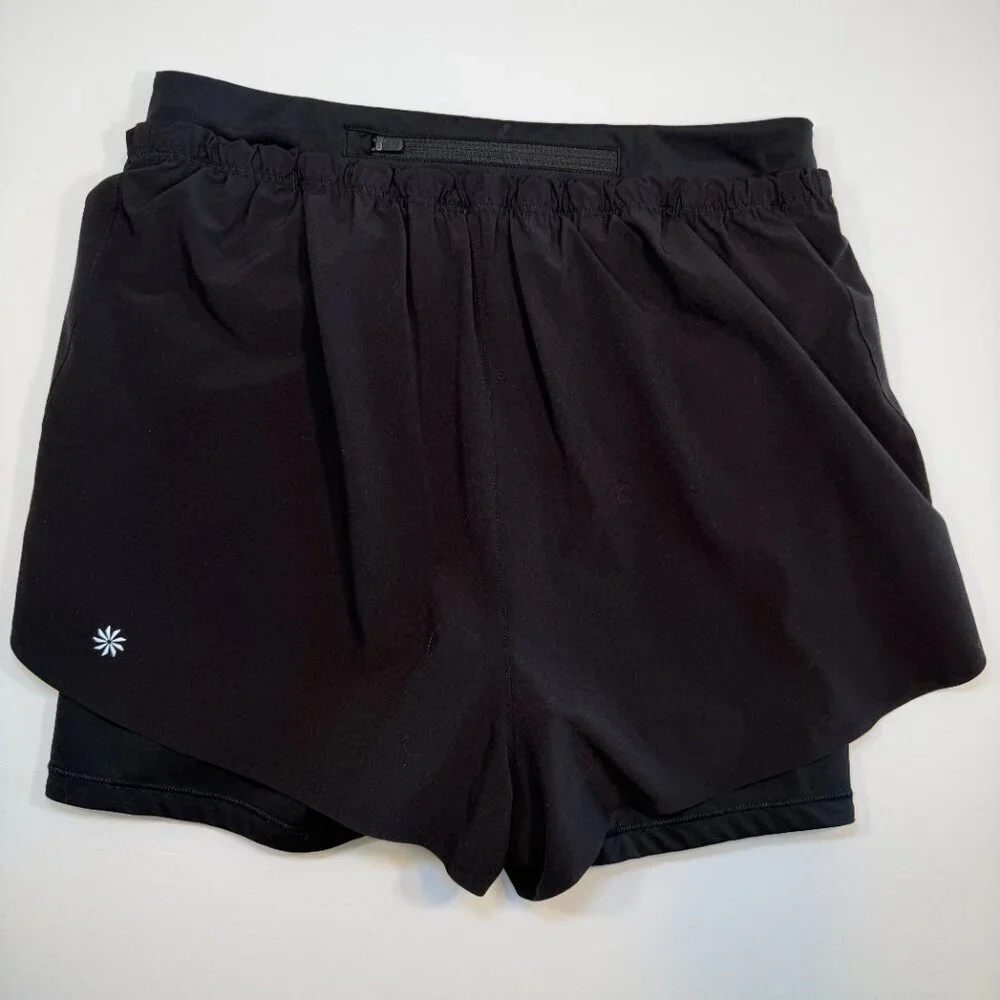ATHLETA Mile Marker 2 in 1 Shorts Black Small